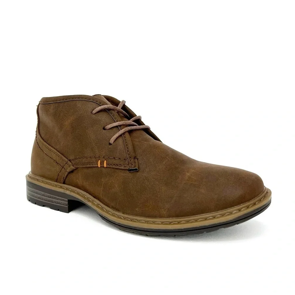 New Dayfive Hayden Boys Size 2 Brown Faux Leather Laced Ankle Day Five